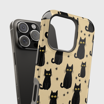 Black Cat Charm Design iPhone Case