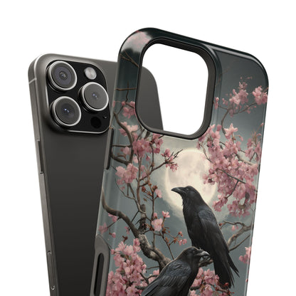 Ravens in Bloom Design iPhone Case