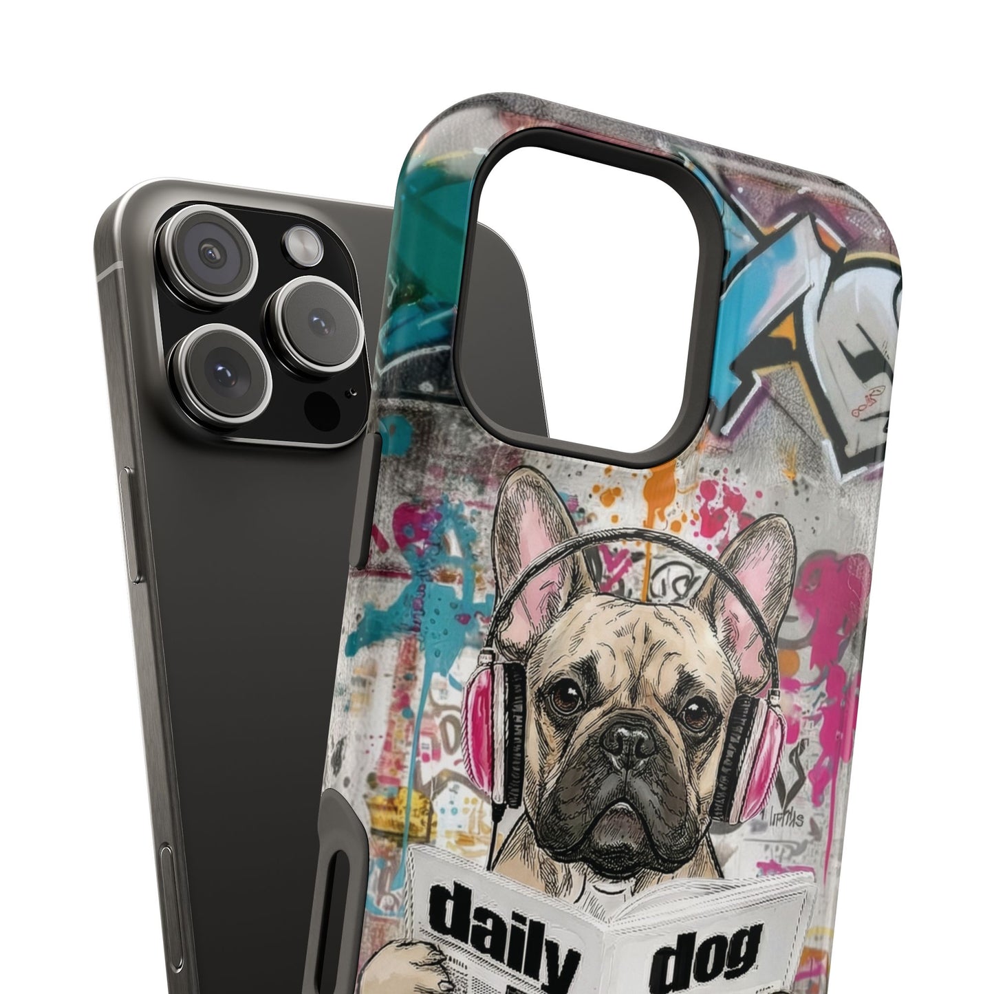 Daily Dog Beats (Frenchie) Design iPhone Case