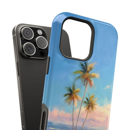 The Golden Hour Canvas – Painted Palm Design iPhone Case