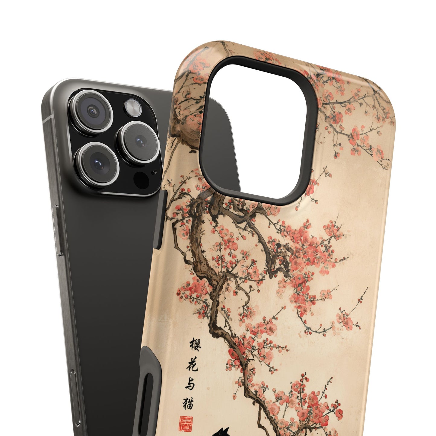 The Contemplative Cat – Traditional Ink Wash Design iPhone Case