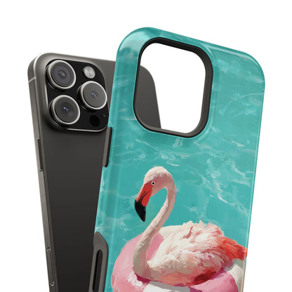 Out of Office Mode - The Poolside Flamingo Impressionist Summer Design iPhone Case