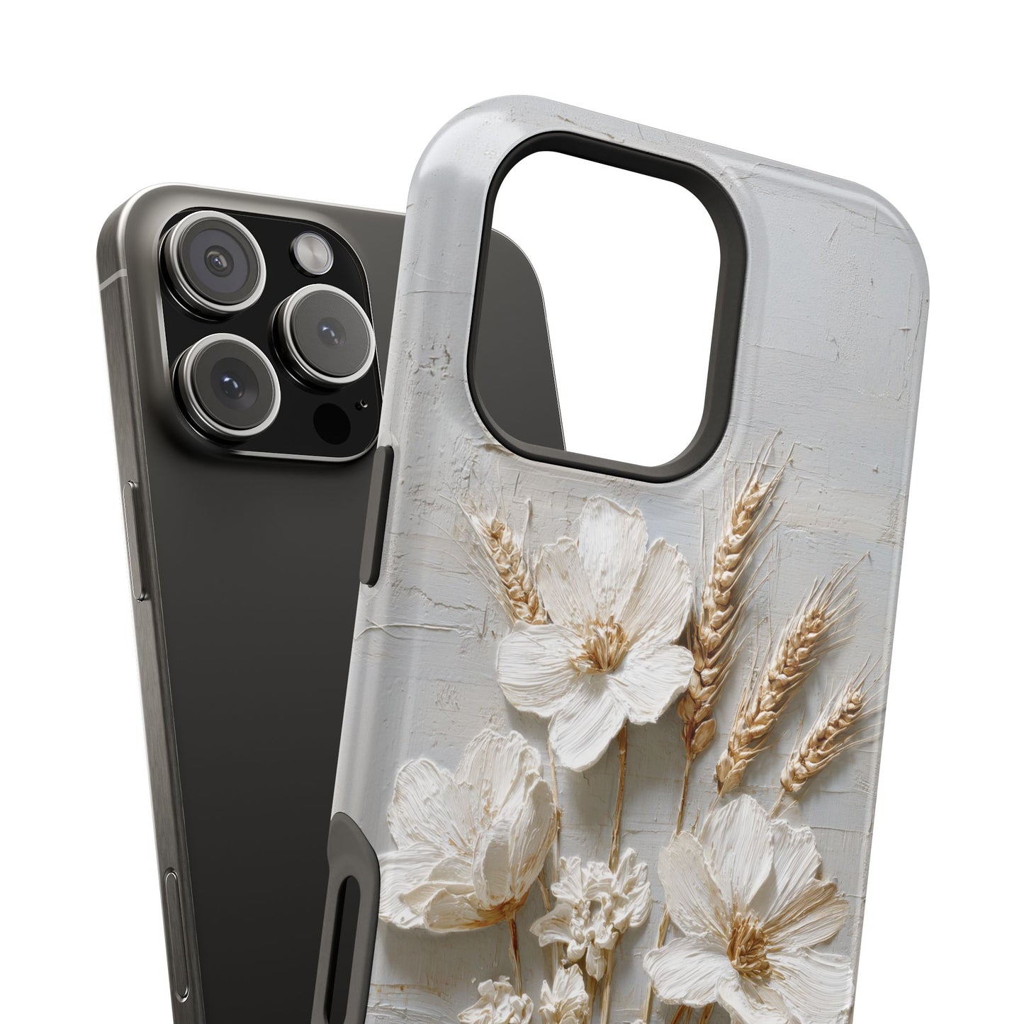 The Refined Meadow – 3D Impasto Botanical Design iPhone Case