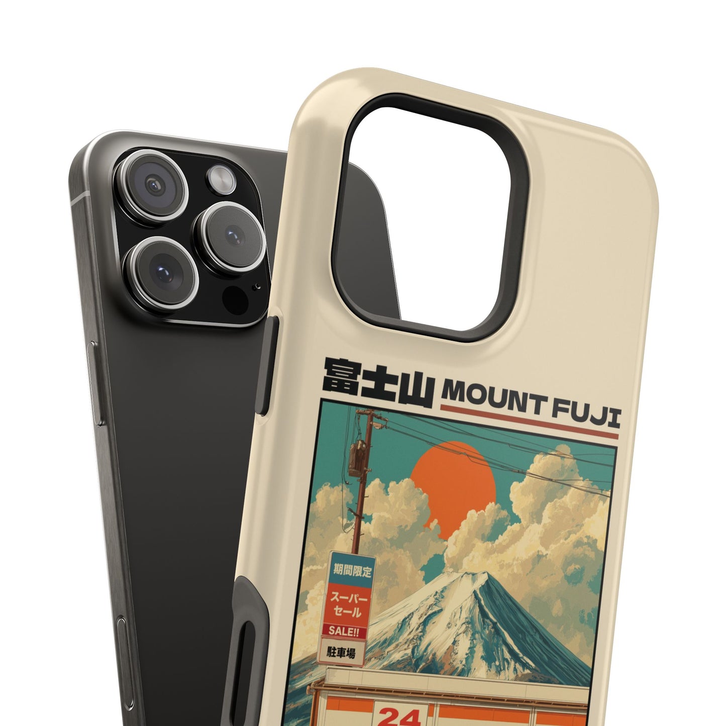 Fuji Golden Hour – Retro Anime Design iPhone Case