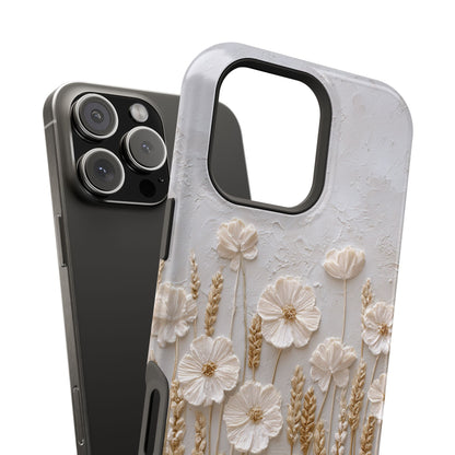 The Golden Meadow – 3D Impasto Botanical Design iPhone Case