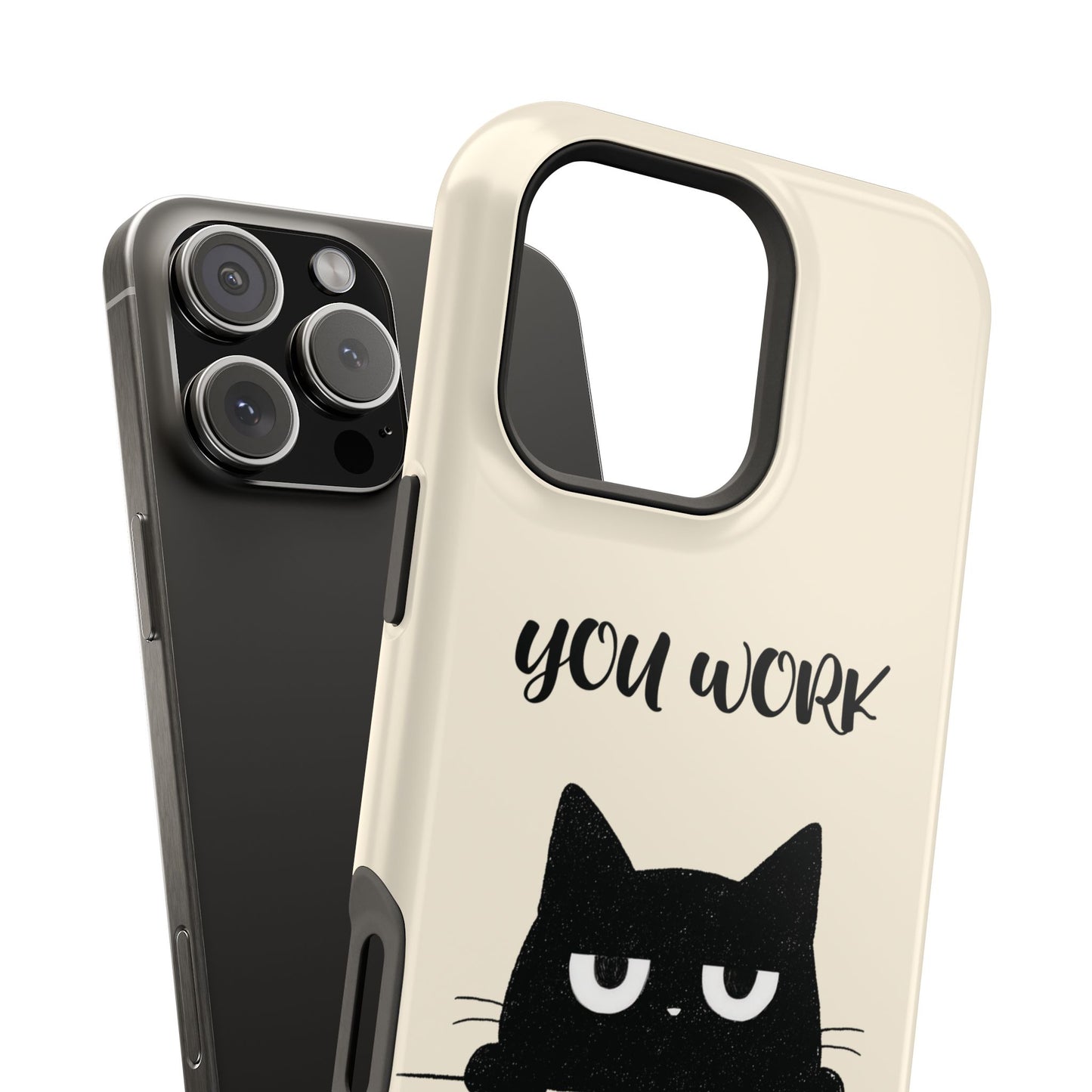 The Judgy Supervisor – Funny Black Cat Design iPhone Case