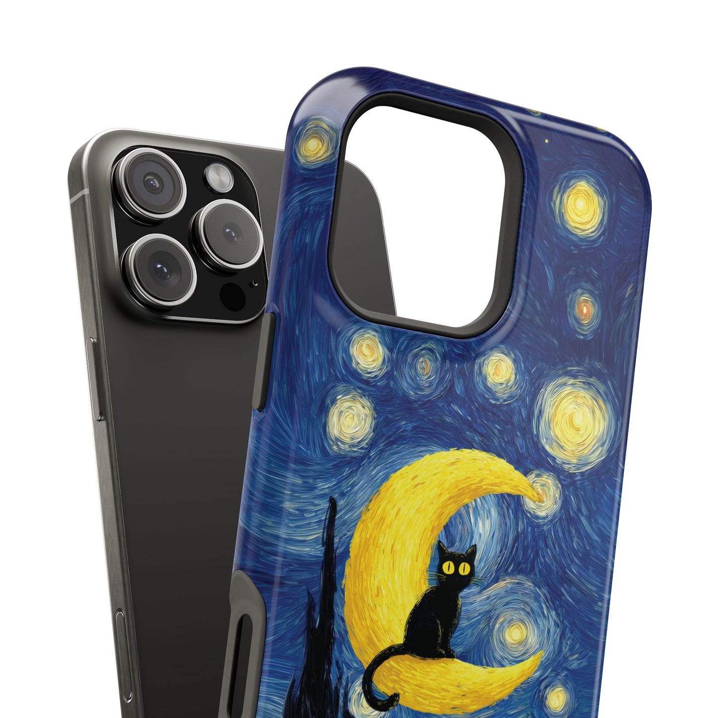 The Starry Night Feline – Fine Art Parody Design iPhone Case