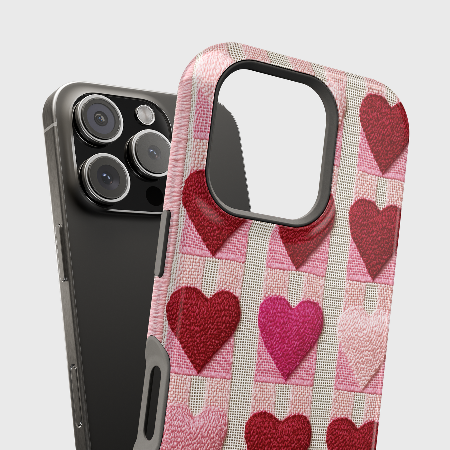 Knitted Heart Pattern Design iPhone Case