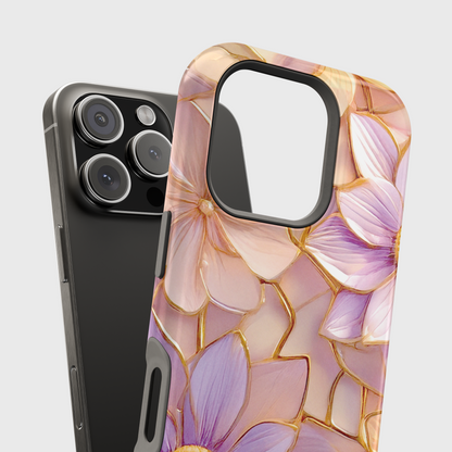 Elegant Pink Purple Floral Design iPhone Case