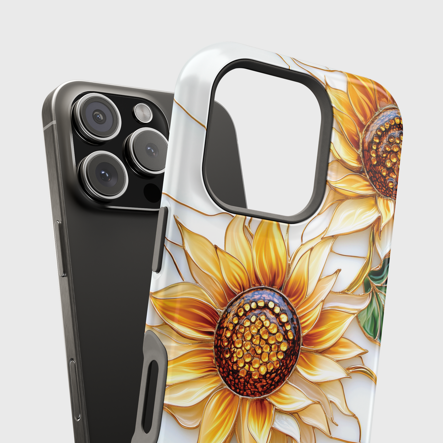 Elegant Sunflowers Stained Glass Design iPhone Case