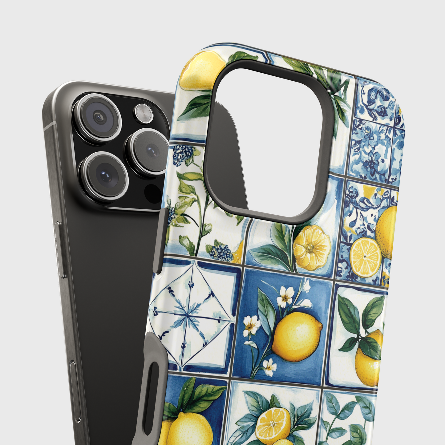 Lemon Azulejo Tiles Design iPhone Case