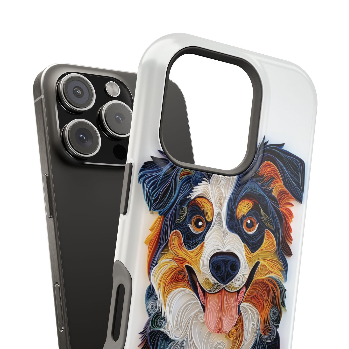 Australian Shepherd Paper Quilling Art Design iPhone Case