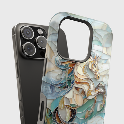 Majestic Horse Stained Glass Design iPhone Case