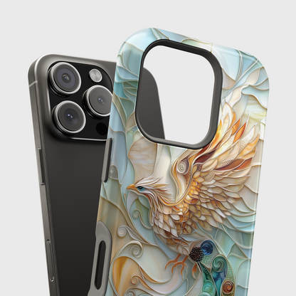 Majestic Phoenix Stained Glass Design iPhone Case