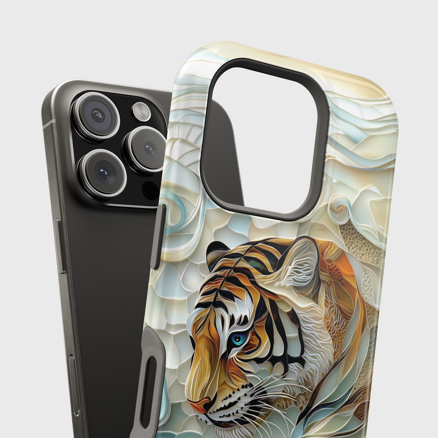 Majestic Tiger Stained Glass Design iPhone Case