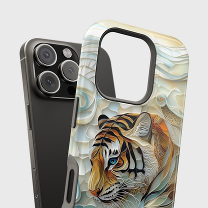 Majestic Tiger Stained Glass Design iPhone Case