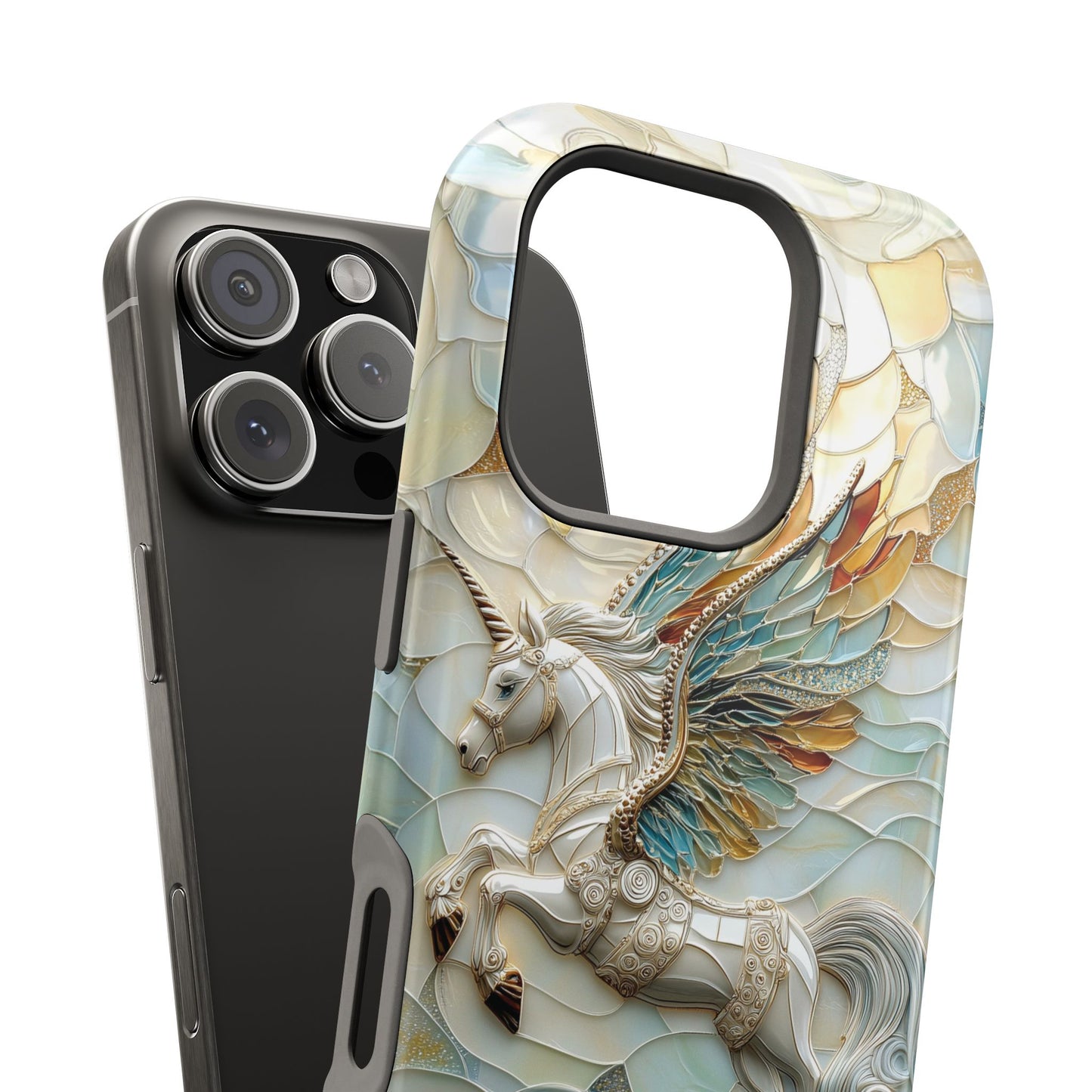 Flying Unicorn Abstract Art Design iPhone Case