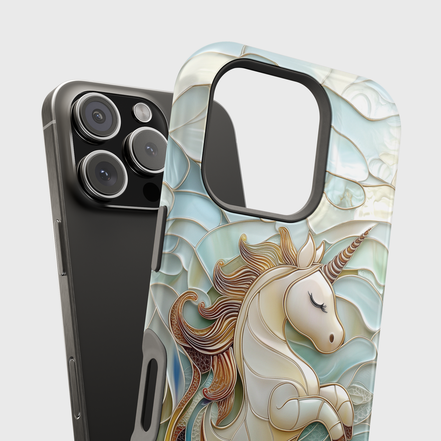 Cute Unicorn Stained Glass Design iPhone Case