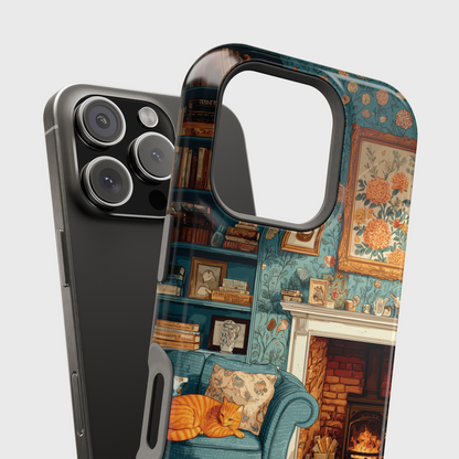 Vintage Cozy Fireplace Design iPhone Case