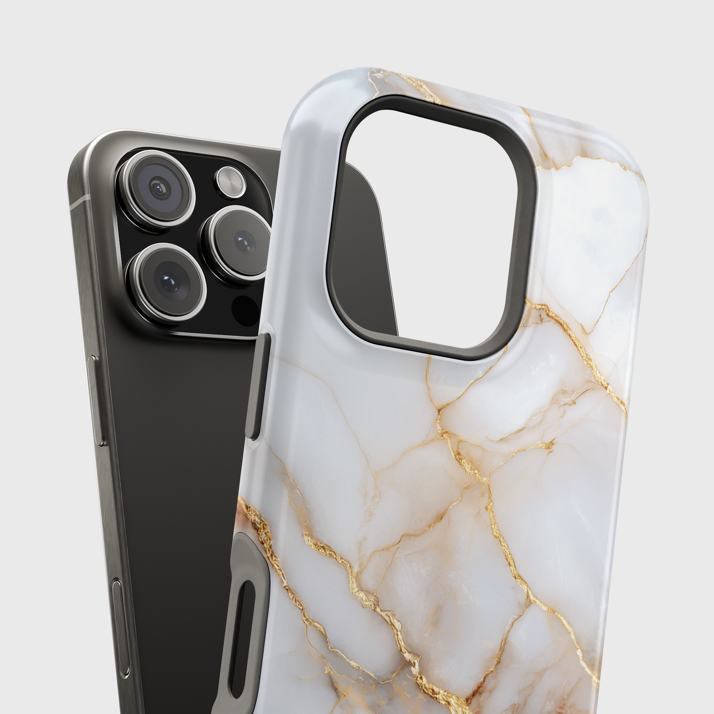 Personalisable Luxury White Marble Design iPhone Case