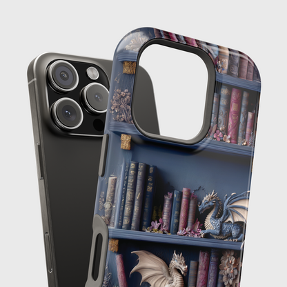 Fantasy Dragon Bookshelf Design iPhone Case