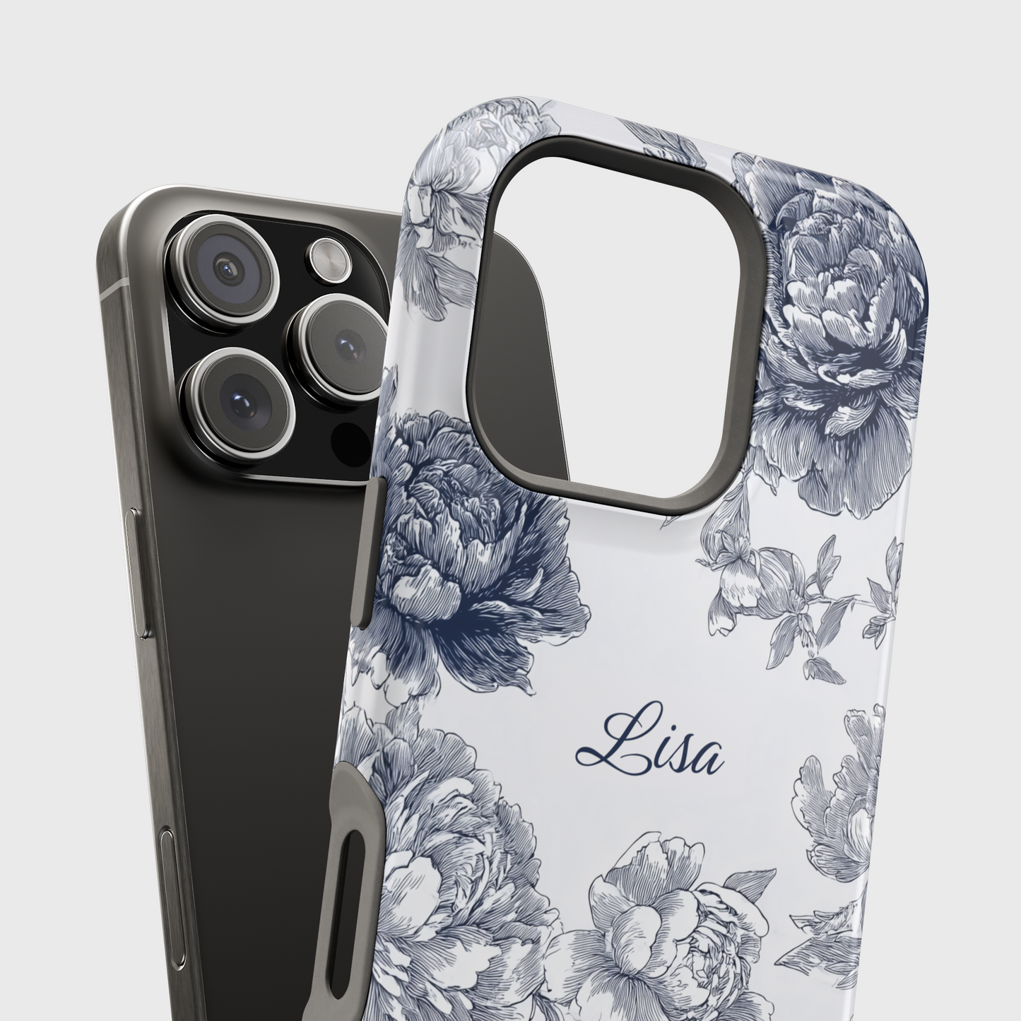 Personalisable Toile Floral Design iPhone Case