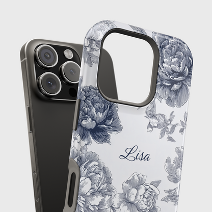Personalisable Toile Floral Design iPhone Case