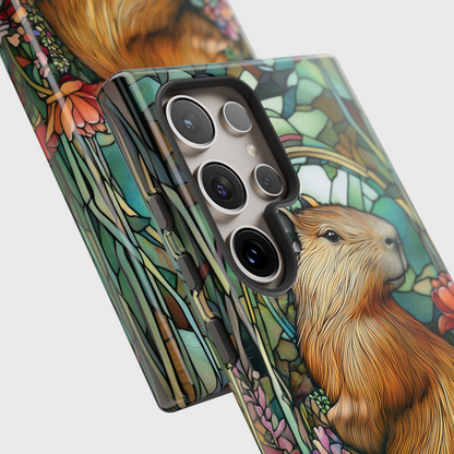 Capybara Stained Glass Design Samsung Phone Case