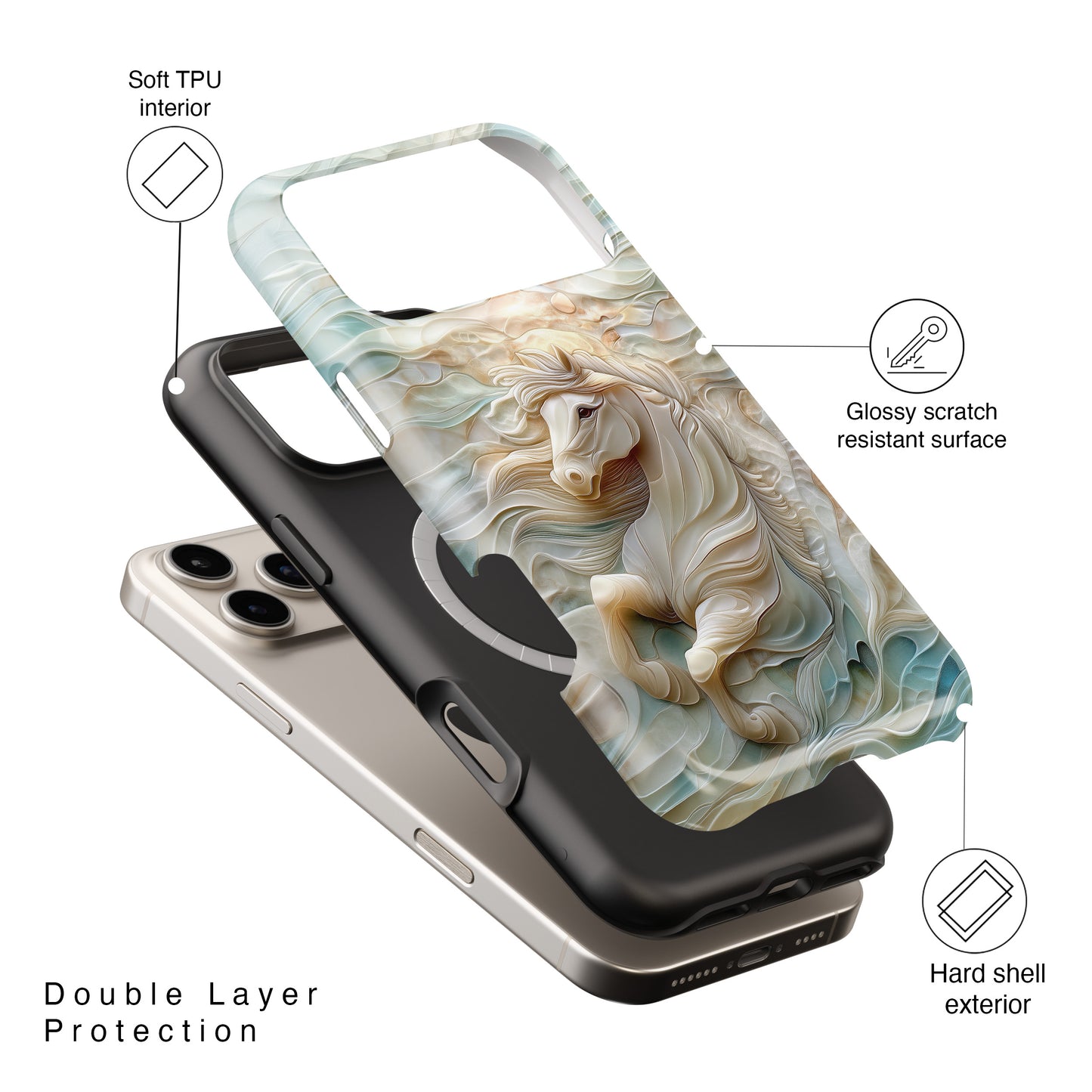 Celestial Stallion Design iPhone Case
