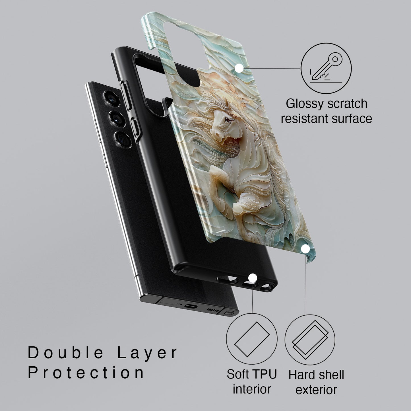 Celestial Stallion Design Phone Case for Galaxy S series Phones