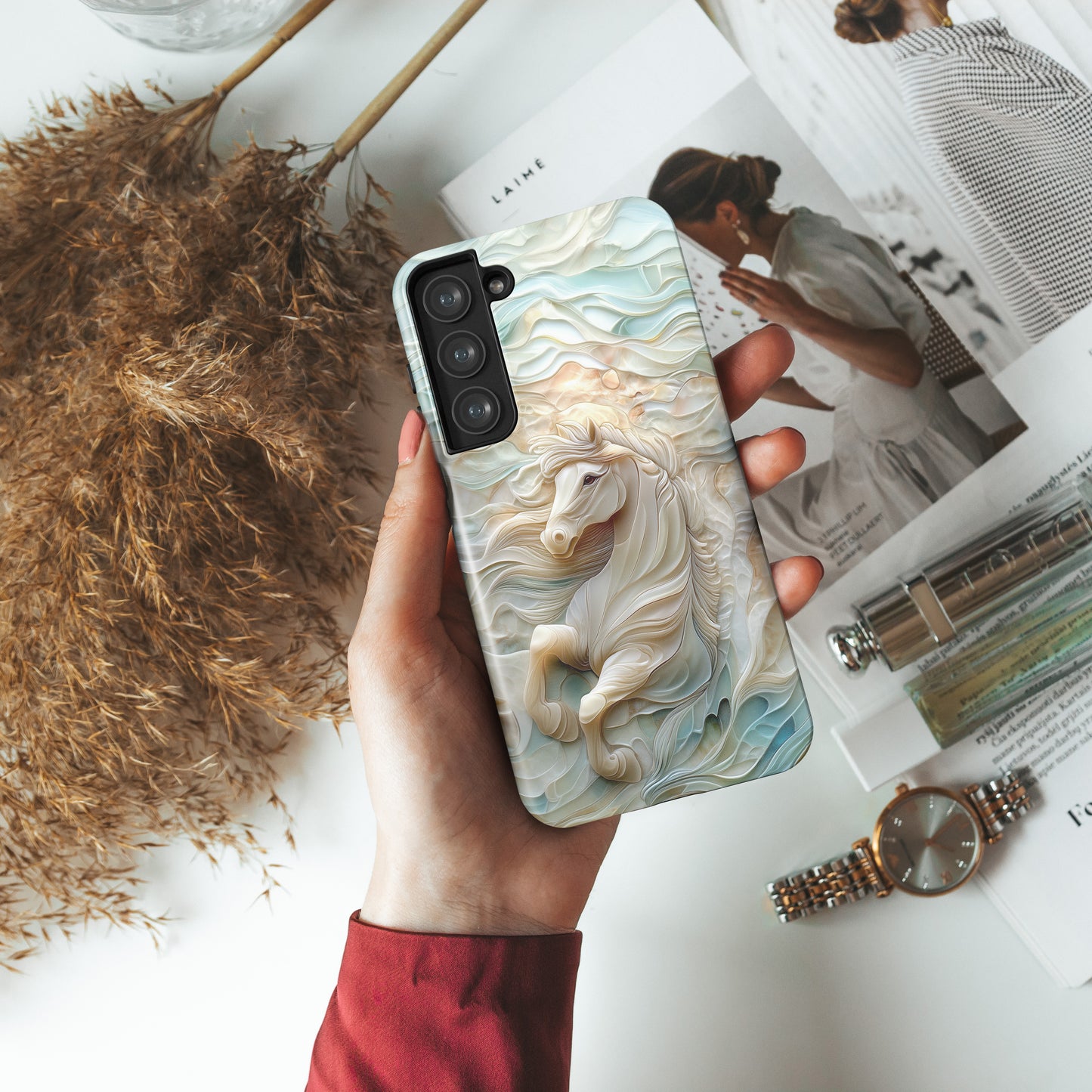 Celestial Stallion Design Phone Case for Galaxy S series Phones