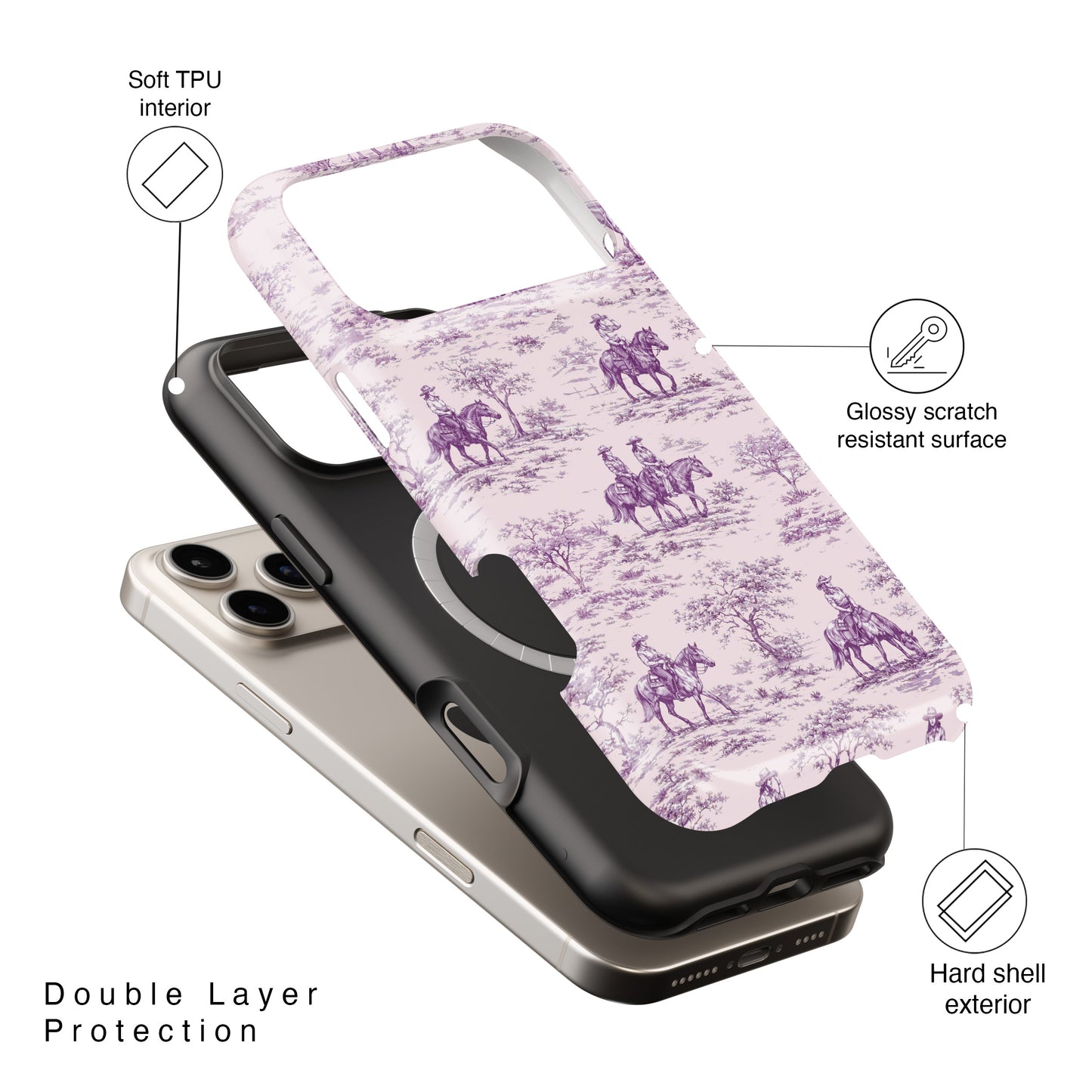 Toile de Cowgirl Design iPhone Case