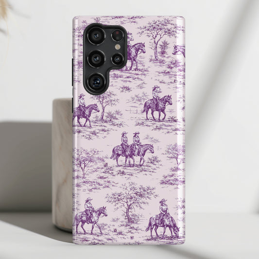 Toile de Cowgirl Design Phone Case for Galaxy S series Phones