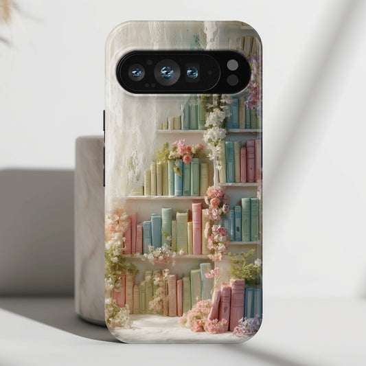 Colorful Floral Bookcase Design Phone Case for Google Pixel