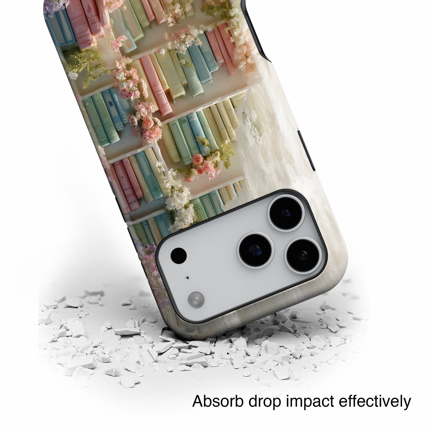 Colorful Floral Bookcase Design iPhone Case