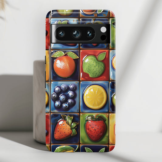 Colorful Fruit Tiles Design Google Pixel Phone Case