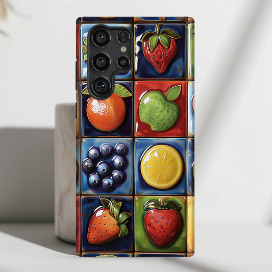 Colorful Fruit Tiles Design Case for Galaxy S series Phones