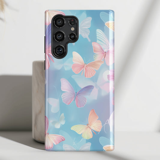 Colorful Pastel Color Butterflies Design Samsung Phone Case
