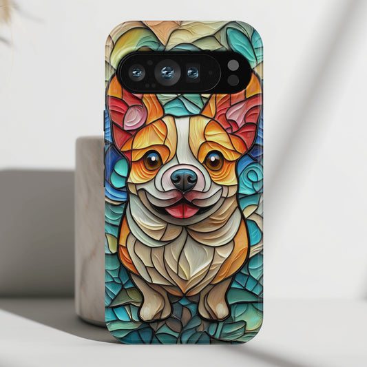 Colourful Corgi Stained Glass Design Phone Case for Google Pixel