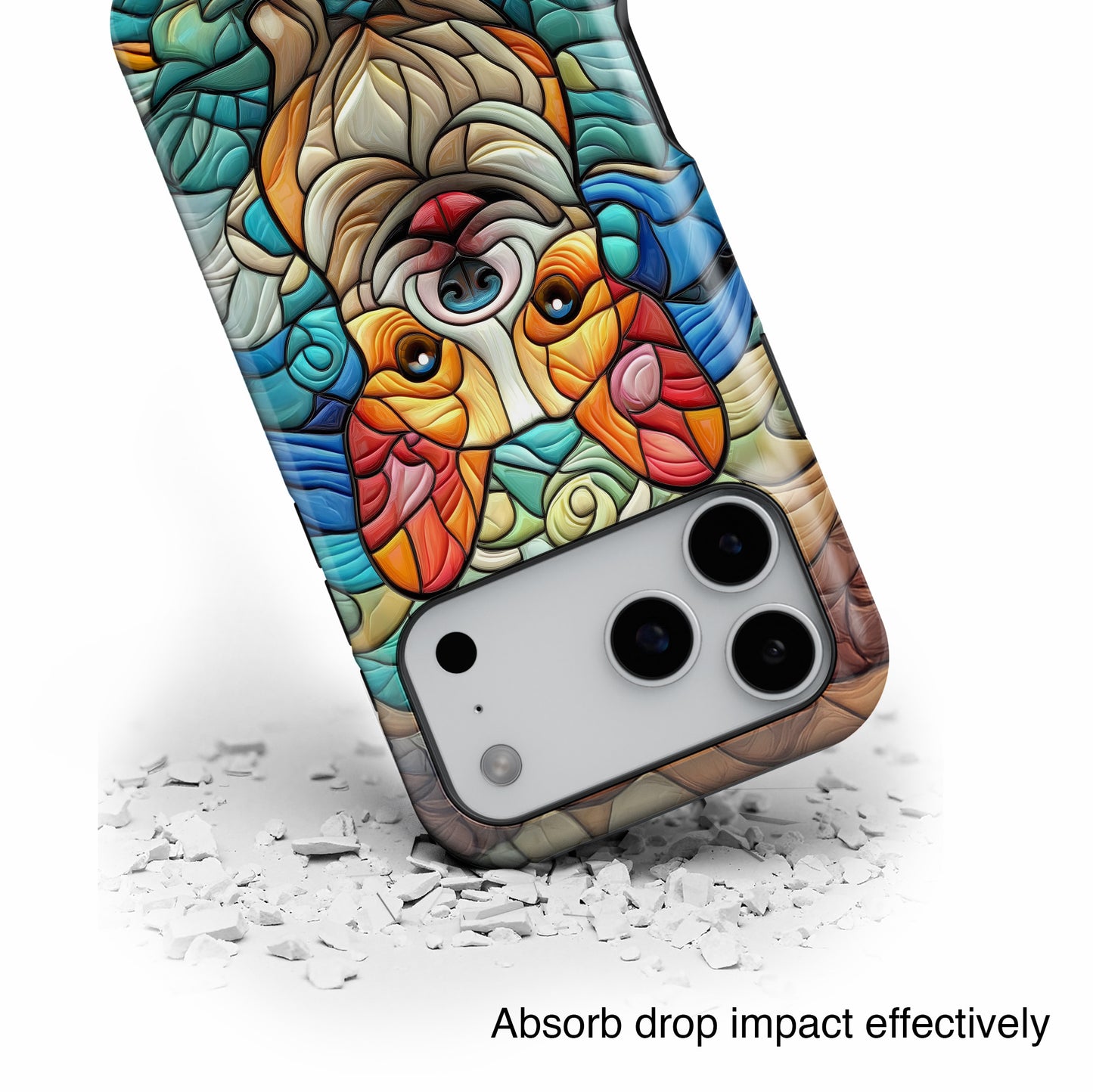 Colourful Corgi Stained Glass Design iPhone Case