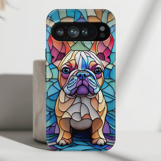 Colourful Frenchie Stained Glass Design Phone Case for Google Pixel