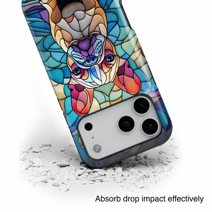 Colourful Frenchie Stained Glass Design iPhone Case