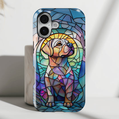 Colourful Labrador Stained Glass Design iPhone Case