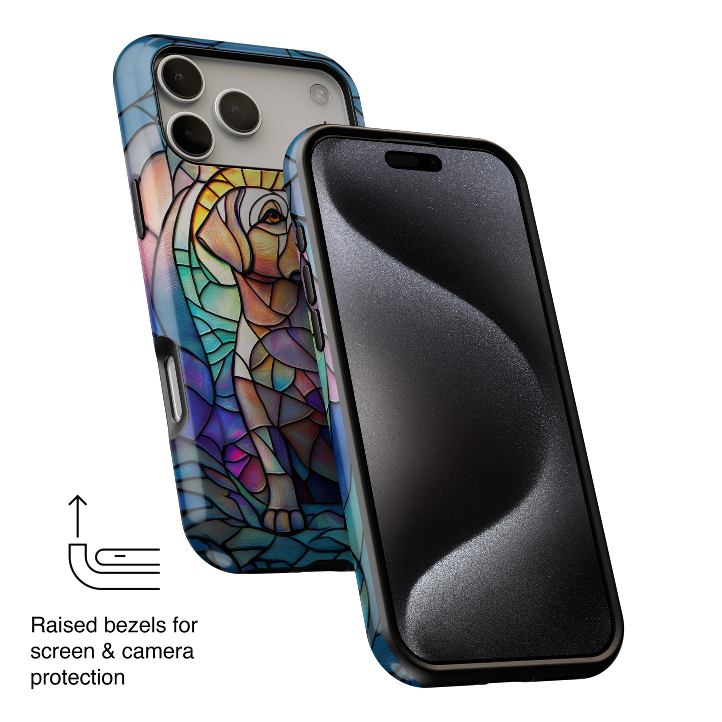 Colourful Labrador Stained Glass Design iPhone Case