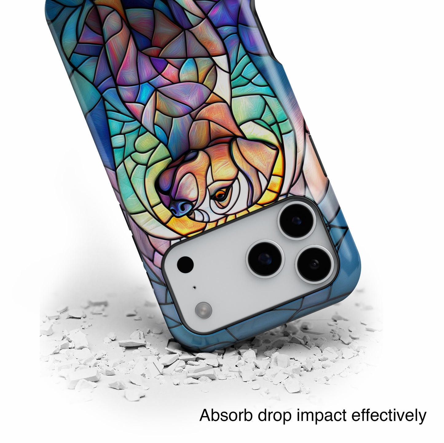 Colourful Labrador Stained Glass Design iPhone Case