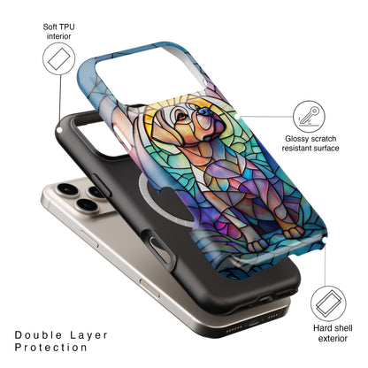 Colourful Labrador Stained Glass Design iPhone Case