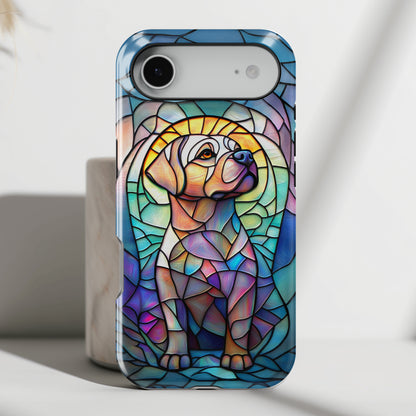 Colourful Labrador Stained Glass Design iPhone Case