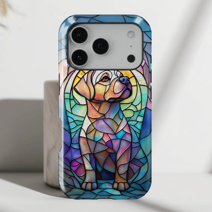 Colourful Labrador Stained Glass Design iPhone Case