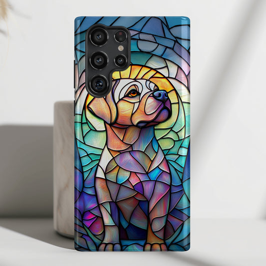 Colourful Labrador Stained Glass Design Phone Case for Galaxy S series Phones