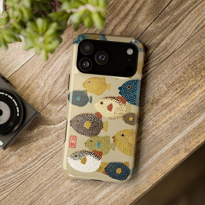 The Vintage Fugu – Retro Pufferfish Design iPhone Case